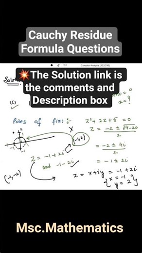 Cauchy Residue Formula examples #complexanalysis #mscmathematics #csirnetmaths #mathematics
