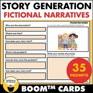Story Grammar Elements Generation Fictional Narratives Speech Therapy Boom Cards