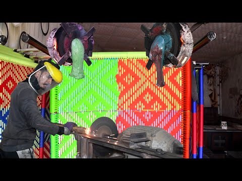 Recycling Plastic Baskets to Polyester Fiber to convert it into Steel Bed in Factory