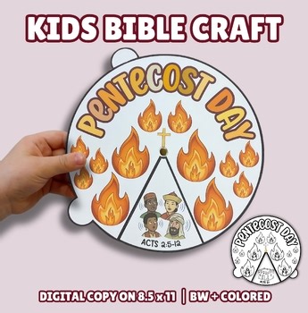 Pentecost Coloring Spinner Wheel Acts 2 Kids Bible Lesson Spinning Wheel Craft