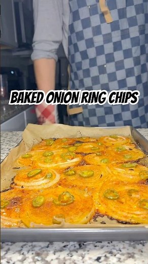 Hot Honey Jalapeño Baked Onion Ring Chips! These are a game changer!