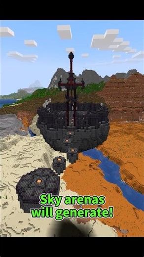 A Battle Arena Appears in the Sky! Demi's Sky Arena Showcase【#shorts #Minecraft #mod】