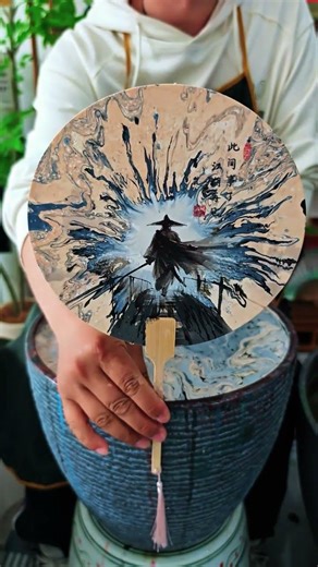 Who will you think of when you see this back view#Non-legacy paint fan#Handmade#Jian Lai