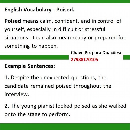 English Vocabulary - Poised. #englishvocabulary #advancedenglish