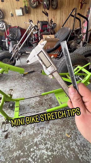 Tips on stretching a mini bike made easy #minibike #diy #tip #help #minichopper #choppertime #choppertimebaby #helpingoutothers #update #minimotoguy