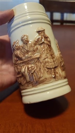 Vintage German Ceramic Beer Stein: People, House, Forest Scene - Etsy