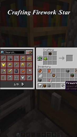 Crafting Firework Star in Minecraft #shorts #minecraft