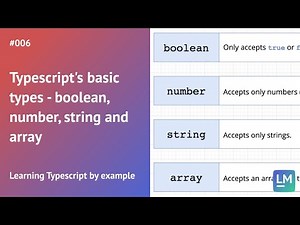Typescript's basic types - boolean, number, string and array: Learning Typescript by example #006