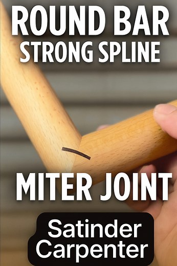 Round Bar Spline Miter Joint🛠🚪🪚🪑🪜⚙️ . . . #wood #woodworking #woodworkingtips #woodworkingtools #carpentry #carpenter #woodwork #woodworker #woodworkingcommunity #carpentryskills #carpentrywork | Satinder Carpenter