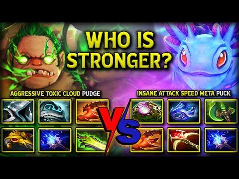 WHO IS STRONGER? | Aggressive Toxic Cloud Monster Pudge Versus Insane Attack Speed Meta Puck DotA 2