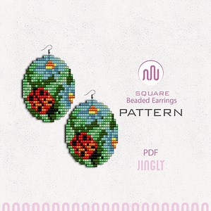 Ladybug Beaded Earrings Pattern, Lucky Red Bug Miyuki Square Stitch, Insect Beadwork Scheme, Nature Jewelry DIY, Digital PDF Download - Etsy Canada