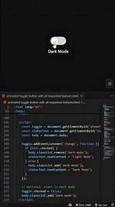 Dark Mode & Light Mode Toggle Switch | CSS Animation 🌙☀️. #DarkMode #LightMode #ToggleButton