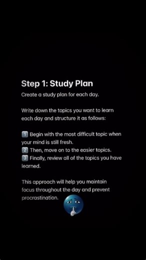 AIZUU on Instagram: "These techniques🙌🔥☠️ . Technique/ Rules/strategy 👇 Step 1:Study Plan Create a study plan for each day. Write down the topics you want to learn each day and structure it as follows: Begin with the most difficult topic when your mind is still fresh. Then, move on to the easier topics. 3Finally, review all of the topics you have learned. This approach will help you maintain focus throughout the day and prevent procrastination. Step 2:Study Techniques Study efficiently and op