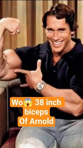 Arnlod biceps wow 38 inch😱 #gymmotivation #motivation #mrolympia #bodybuilding #arnold