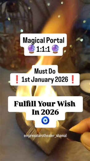 Shamal Pitale | Tarot Healer | Empress on Instagram: "❗Don't Ignore❗Magical Portal 1:1:1 🔮1st January 2026🧿 1 wish kahich you want to Fulfill your wish in 2026🔮 Comment 11:11✨ 1. Take 1 Bayleaf Draw infinity sign, write 24 number and your 1 wish which you want to fulfill in 2026 with green pen. 2. On back side of the bayleaf write your name & date of birth. 3. Sprinkle cinnamon powder and put few drops of essential oil. 4. Visualise your wish as it's already fulfilled. 5. Show the gratitu1to 