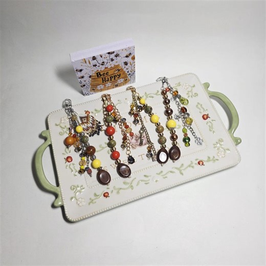 Handmade Crystal Beaded Keychain Bags Accessories - Etsy