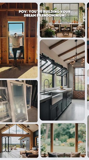 From the first framing studs to the final sunset views. There’s nothing quite like seeing a Barndominium come to life. Planning your own build? We would love for you to Hit that FOLLOW Button for inspiration, behind-the-scenes progress, and tips on choosing the perfect windows for your custom home! #barndowindowsanddoors #affordableluxury #aluminumwindows #barndominium #build