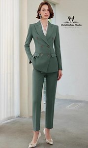 Sage Green Blazer Pant Suit: Women's Tailored Business Outfit - Etsy