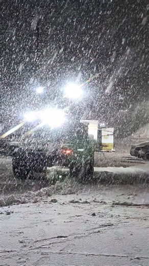 Walmart parking lot, 7:45pm, snow is coming down fast in North Conway, NH, 2 20 26 #SnowStorm2026 #northconwaynh #snowstorm #snowfall #prettysnow #thenaturenomad #plowingsnow #plowing | The Nature Nomad