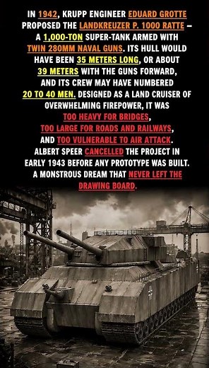 The 1,000-Ton Tank That Never Existed #historyfacts #germany #tank