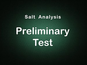 Salt Analysis Preliminary Tests Edunovus Online Smart Practicals