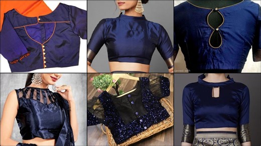 12K views · 457 reactions | Navy Blue Blouse Designs New Model/Blouse Designs Simple Blouse Back Neck Designs/Blouse Gala Design | Beautiful Trends | Facebook