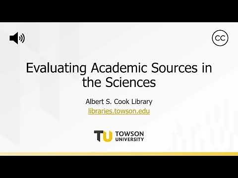 Evaluating Academic Sources in the Sciences
