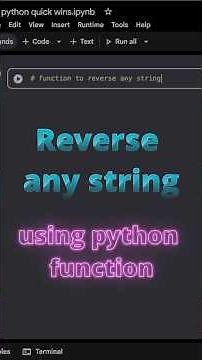 Reverse any string using Simple Python Function - Python Quick Win Series