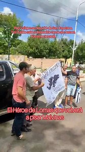 PAPI VALLEJOS ACOMPAÑADO COMO HÉROE. El Veterano de Guerra de Malvinas será uno de los tantos argentinos que combatieron en el 82 que volverán a las Islas, y como ya lo hicieron otros tantos. Papi Vallejos hoy salió de su casa y como costumbre de buen pueblero pasó a saludar al Santo Patrono de Lomas, San Cayetano. Al salir de la Capilla, fue sorprendido por su compoblanos quienes demostraron afecto y reconocimiento al héroe de Malvinas. Para completar la sorpresa, acompañaron a Papi en una emot