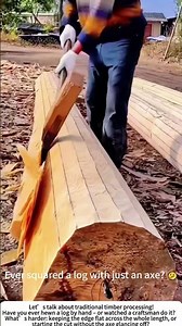 Hewing a Square Timber – Turning a Round Log into Building Lumber with an Axe 🔨