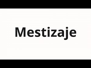 How to pronounce Mestizaje