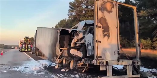 18-wheeler catches fire, closes down parts of Interstate 20 in Smith County