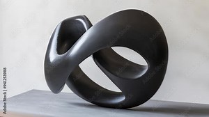 Black infinity loop sculpture with smooth curves and minimalist design Stock Video