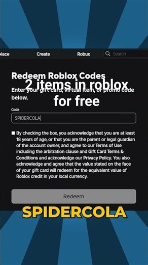 free items in roblox in roblox.com/redeem #viral #roblox #by mihirplayzrnlx