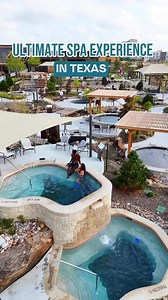 Largest Outdoor Mineral Spring Waters in Texas🧖🏼‍♀️ With over 46 pools, 41 hot springs, 3 cold plunges and 2 fresh water pools WorldSprings is a chance the ultimate go to spot for relaxation and ITS OPEN TIL 10PM on weekends and 9pm on weekdays. All 46 pools are globally inspired meaning they have the mineral makeup of natural waters around the world so in a way you can 💦 Float in the Dead Sea 🏊‍♀️ Swim in the blue lagoon of Iceland 🛁 Bathe in the historic Osaek Springs of South Korea 🏝️ S
