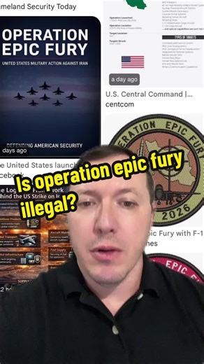 Is operation epic fury legal, or illegal? #war #iran #israel #usa #ww3