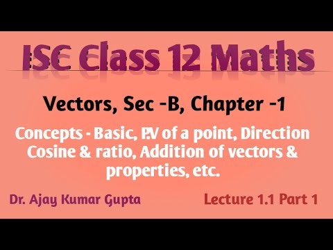 ISC Class 12 Maths: Vectors (Section B) - Position Vector, Direction Ratio & Cosine + More!