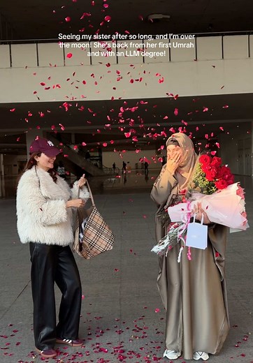 Sister Returns from Umrah with LLM Degree Celebration