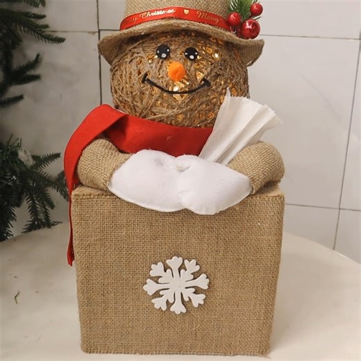 27K views · 349 reactions | DIY jute snowman tissue box | GH Media | Facebook