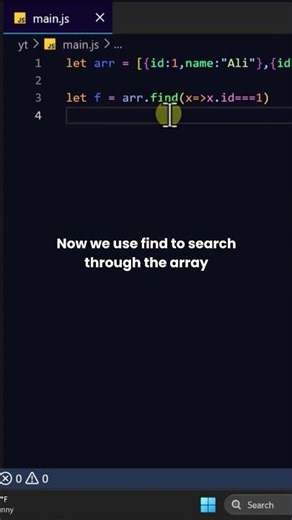 Find Element in Array of Object #coding #javascript #programming #stem