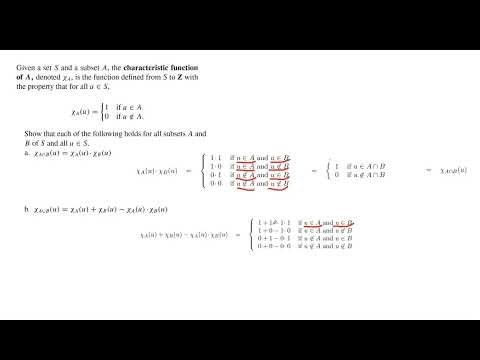 Characteristic Function Properties