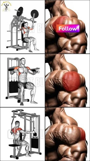 Build round, powerful shoulders with machines 💪