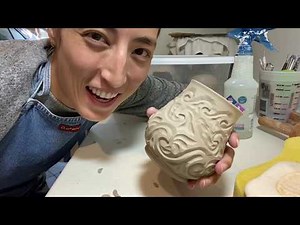 Carving pottery | 🌊 wave cup