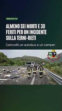 At least six dead and 30 injured in an accident on the Terni-Rieti highway: a bus and a camper in...