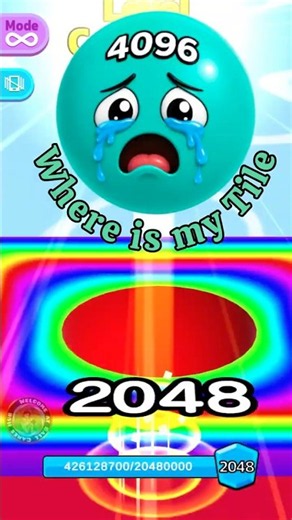 4096 Green Ball Crying Missing Tile Moment 😢🔥 Ball Run 2048 #ballgameshub #shorts