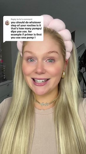 Replying to @liv doing out makeup adding one pump for every step it is in my routine #fyp #makeup #beauty #makeupchallenge #beautytok #makeuptok