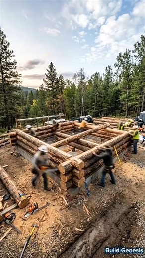Building a Dream Log Cabin in the Deep Forest 🌲 (Full Time-lapse)
