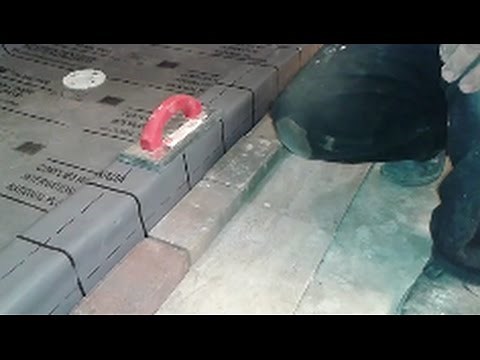 How To Install A Shower Pan Liner - Part C - Final Installation Glue Liner On A Shower Curb