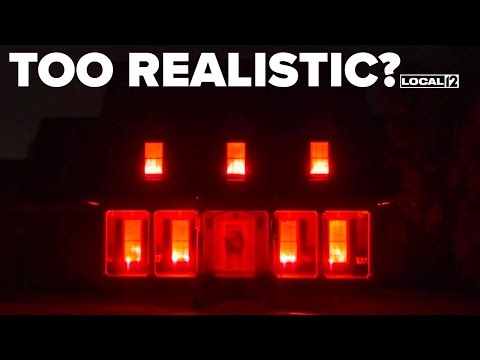 Decorated home ignites Halloween spirit, controversy with fiery display