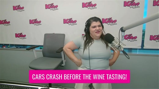 Lisa hosted a wine tasting at her house and somehow THREE people crashed into her stone wall before even getting to the party 😅 One needed a flatbed truck, another lost their bumper... and they hadn't even had a sip yet! ⁣ ⁣ How do you even hit a stone wall with that much space?? 🤔 | Kiss 108